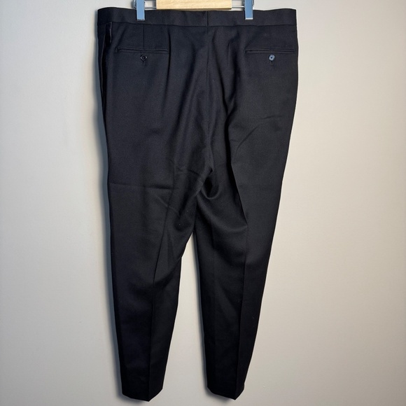 Pronto Uomo Men's 100% Wool Dress Pants Black Size Tag: 40‎ Leg Stripe Formal - Picture 4 of 12